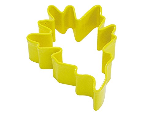 R&M Pin Oak Leaf 3.5" Cookie Cutter Yellow With Colored, Durable, Baked-on Polyresin Finish