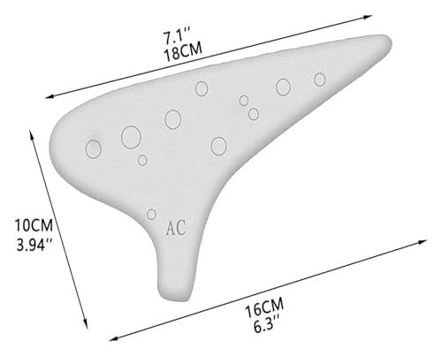 Gtefsws Ocarinas Ocarina Handmade 12-Hole Ceramic Ocarina Professional Playing Instrument Suitable thumb #1