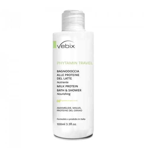 Vebix Phytamin Natural - Bagnodoccia Proteine del Latte Formato Viaggio, 100ml
