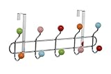garderobe buntstift Verchromter Rahmen Premier Housewares Tür-Garderobe, Leiste mit 10 Haken mit bunten Kugeln