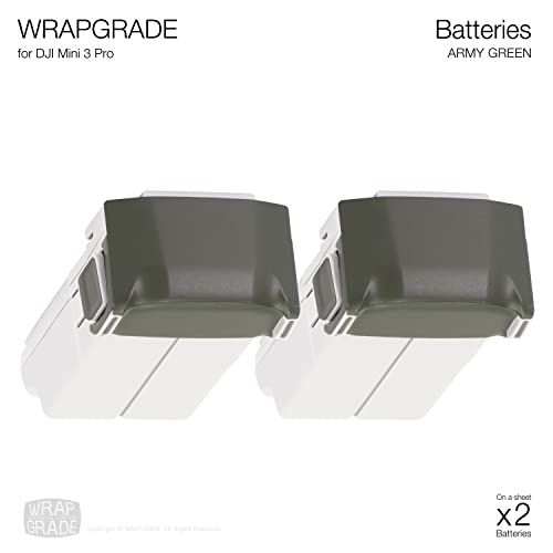 Image of WRAPGRADE Skin Stickers Compatible with DJI Mini 4 Pro /Mini 3 Series | Two Batteries (Army Green)