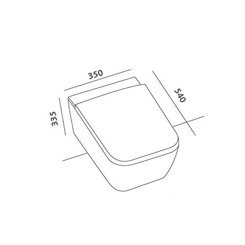 Geberit – Inodoro colgante con tapa – WC suspendido rimfree sin brida ICON SQUARE carenado con tapa de freno de caída – Geberit