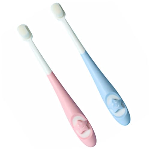 POPETPOP 2 piezas Cepillo Dental Infantil con Diseño de Estrella Cerdas Suaves para Limpieza de para Años Colores y Azul para Cuidado Oral Diario