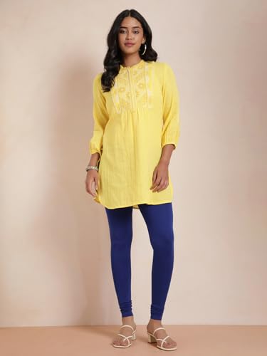 Image of TWIN BIRDS Tailored Cut and Classic Fit Super Stretchable Elastane Fabric Churidar Leggings for Women