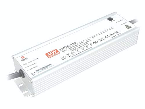 MEAN WELL HVGC-150-1400A Single Output LED Driver Power Supply, 1400 mA, 12-107 Volt, 150 Watt