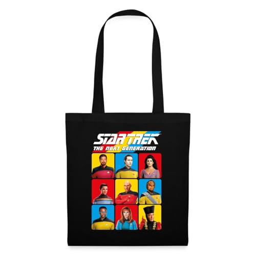 Spreadshirt Star Trek The Next Generation Charaktere Stoffbeutel, One size, Schwarz