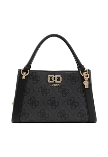 GUESS sac à main sac à épaule bandoulière Karnilla Logo Girlfriend Satchel Coal Logo gris foncé