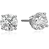 IGI Certified Platinum Round-Cut Diamond Stud Earrings
