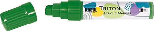 KREUL 17914 - Triton Acrylic Marker XXL, feuillage vert, épaisseur de trait env. 15 mm, séchage satiné, crayon acrylique pour la création sur papier, bois, pierre et bien plus encore