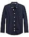 J.VER Oxford Cloth Button Down Shirts for Men Solid Regular Fit Long Sleeve Shirt with Pocket Navy Blue X-Large