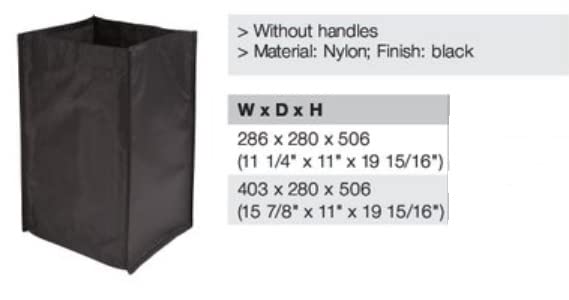 TAG Hardware Hamper Replacement Black Nylon Bags (Large Bag: 14-15/16? W x 12-1/16? D x 19-1/16? H)