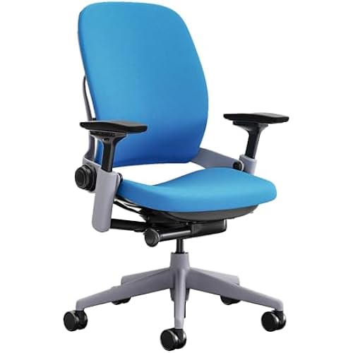 Steelcase Leap Office Chair - Ergonomic Work Chair with Wheels for Hard Flooring - Supports Unique Body Shape - with Natural Glide System & Liveback Technology - Blue Jay Fabric