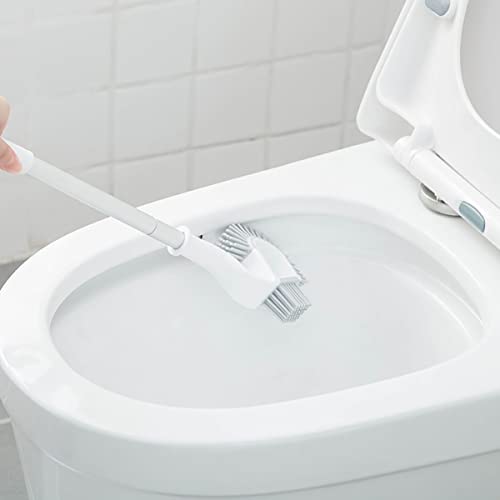Brosse de toilette blanche avec base de rangement et poils denses BESTYASH - 8