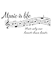 Make Unique Music is Life Wall Sticker – Vinyl Quote for Bedroom or Living Room – 10 Colours, 4 Sizes – Easy Transfer, Removable Home Decor. (Black, 40 CM) #1