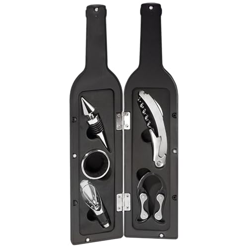 Recopilación de kit dia del padre . 46 KOOLMARK Sacacorchos para Botella de Vino Set de Accesorios en Estuche Botella Sacacorchos, Anillo Antigoteo, Tapón, Cortador de Papel y Vertedor Combinado – Ideal para Regalos...