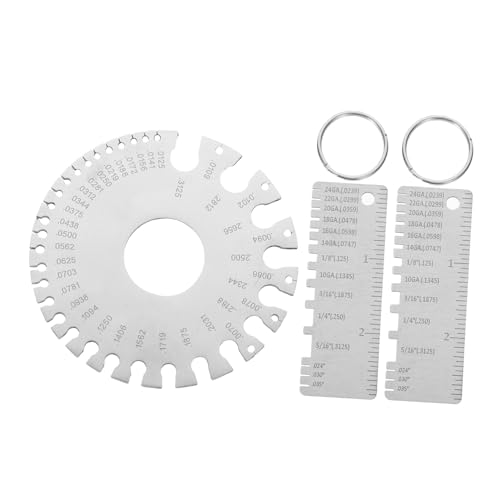 Calibrador de espesores de alambre de acero inoxidable MAGICLULU, 3 piezas, herramienta compacta y portátil para mediciones precisas en soldadura miniatura 1