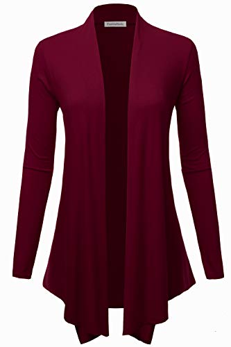 Image of Women's Drape Front Open Cardigan Long Sleeve (S-2X, Made in USA)