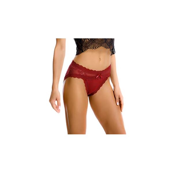 LEVAO Women Lace Underwear Sexy Breathable Hipster Panties Stretch Seamless Bikini Briefs Multipack,XL