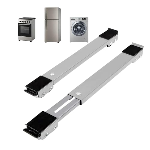 Suporte com Rodinhas Base Ajustável Máquina Lavar Fogão Geladeira Móveis Resistente Reforçado