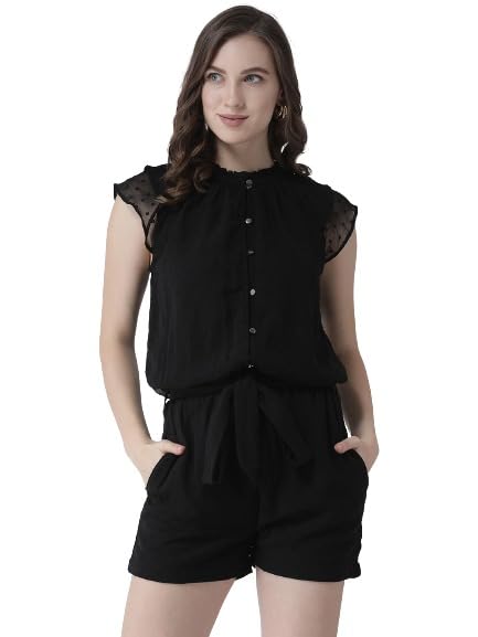 kassually jumpsuit for women Women Burgundy Self Design Playsuit-picture-23