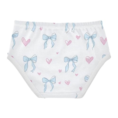 Wusikd Light Blue Bows Girls' Underwear Cotton Pink Hearts Girls Briefs Soft Toddler Underwear 2T2