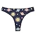XUTSAKDCJ Women's Fashion No Show Thong Comfortable Sun Moon Planet Panties Workout Yoga Gym Seamless Thongs