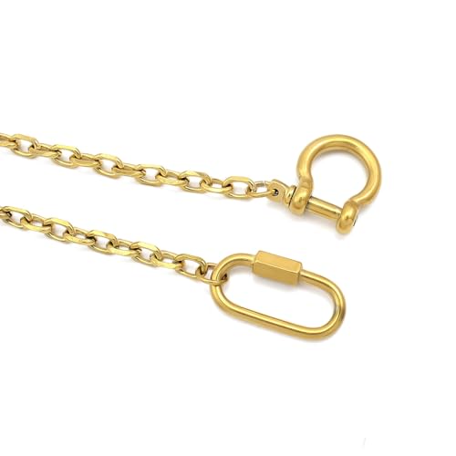 Waterproof 316L Stainless Steel Two Tone Key Lock Pendant Necklace Choker for Women Men PVD Plating Jewelry4