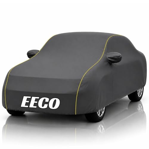 Image of Safe-Cars New Grey 100% Waterproof Eeco Car Cover | Polyester Car Body Cover for Rain & Sun | UV Protection, Dustproof, Scratch Resistant, Windproof, Heat Resistant, Custom Fit