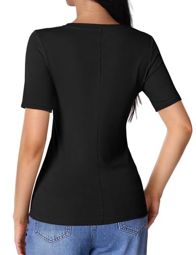 Beluring Women Half Sleeve Shirts Slim Fit Crew Neck Summer Tshirts Basic Tees4