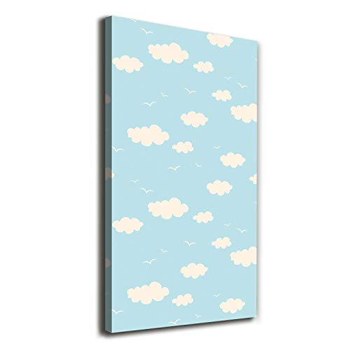 Tableaux pour le mur nuage bleu 60x120 pour une décoration zen de chambre de bébé