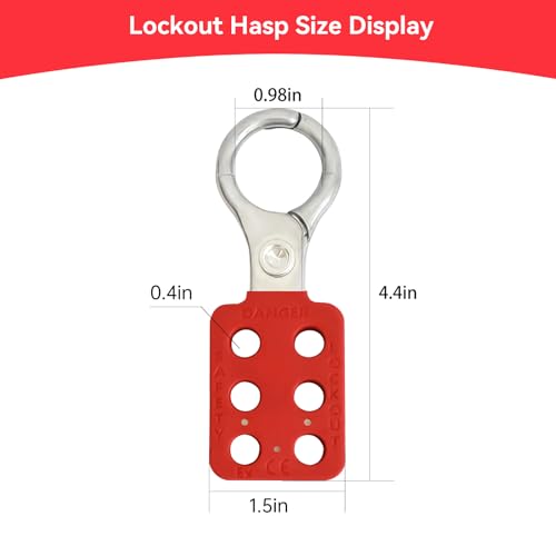 Image of 10Pack Lock Out Tag Out Hasp,Tamper-Proof Aluminu Padlock Hasp with Extended Jaw,Red 1 inch Jaw Diameter Stainless Steel Lockout Hasp,Nylon Handle,Tamper-Proof and Impact-Resistant