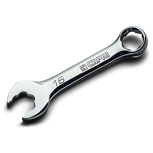 Capri Tools 16 mm WaveDrive Pro Stubby Combination Wrench for Regular and Rounded Bolts