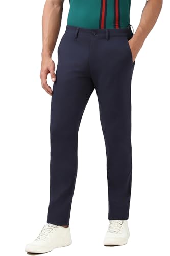Image of Peter England Men's Slim Fit Mid Rise Super Premium Wrinkle Free Casual Trouser Chinos