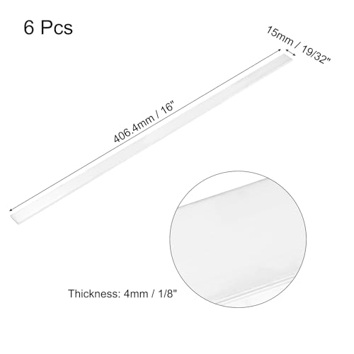Image of MECCANIXITY 6 Pcs Square Aluminum Flat Bar, 1 /8 inch (4mm) Thick x 19 /32 inch (15mm) Width x 16 inch (406.4mm) Long 6061 Aluminum Flat Plate Solid New Mill Stock Silver for Industrial Building
