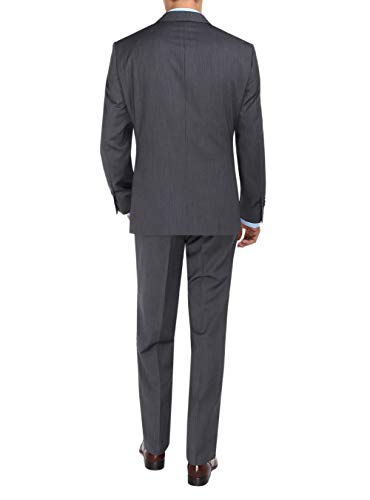 DTI BB Signature Men's Two Button Sharkskin Suit Jacket Modern Fit Blazer Pants2