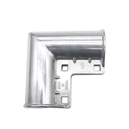 4 Packs Aluminum Chain Link Fence Gate Corners, Gate Elbow with 90 Degree Angle Design for 1-3/8\" x 1-3/8\" Outdoor Diameter Pipe, Pressed Gate Corner Include Bolts, Easy to Install on Gate