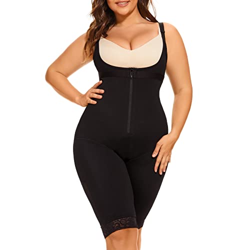 EESIM Shapewear für Frauen Bauchkontrolle Fajas Colombianas Übergröße Body Shaper Butt Lifter Oberschenkel Slimmer Body, schwarz, 4X-Large Cover