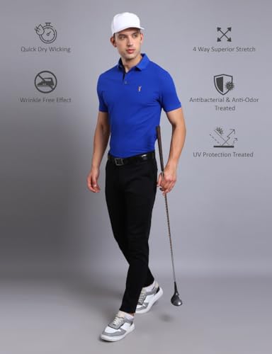 Image of STELLERS Men's Premium Regular Fit Polo T-Shirt's |Feather Touch Feel | Odour Resistant| Anti-Static| Wrinkle Free | Quick Dry | Stretchable | Lightweight | Sweat-Proof