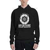 Zhkmzhb Aperture Science Innovators Men Zip-Up Coat Hooded With Pocket Black