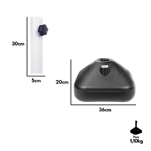 Base Plástica Oca Guarda-sol Ombrelone com Adaptador Preta