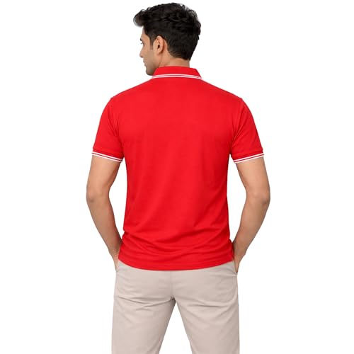 Image of Hangout Hub Men's Polo T Shirt | Solid | Plain Regular Fit Tees|Collar T-Shirts|Half Sleeves|Set of 1 & 2|HH.MP.MAR