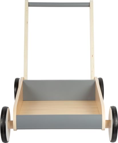 small foot Baby Walker Slate Grey, Robust Wooden Push-Along Walker, Large Storage Surface, Ages 12+ Months, 12550 - Image 2