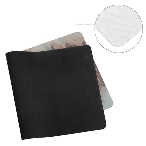 Image of Koi and Lotus Ethnic Extended Gaming Mouse Pad, with Stitched Edges Large Mouse Pad Desk Protector, Rubber Base Mousepad Keyboard Mouses Mat for Work Game Office Home- 32 inch X 16 inch Inch