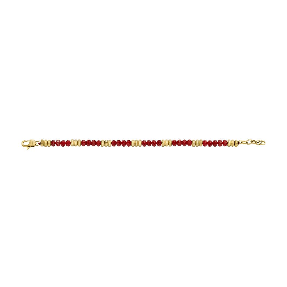 Fossil Herrenarmband All Stacked Up Beads Achat rot – Bild 6