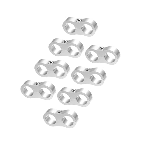 REPAIROCK 8pcs Car AN10 19mm Hose Separator Clamp Fitting Adapter Oil Line Brake Line Aluminum Alloy Bracket Fuel Line Mounting Divider Silver Tone Auto Replacement Parts