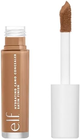 e.l.f. Hydrating Camo Concealer, Covers Blemishes & Under-Eye Circles, Full-Coverage & Delivers A Satin Finish, Vegan & Cruelty-Free, Tan Neutral
