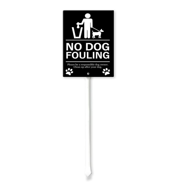 Geroclonup No Dog Fouling Sign With Metal Stake,4.4" x 17.6" Aluminum Yard Sign for Street, Garden Lawn Neighborhoods