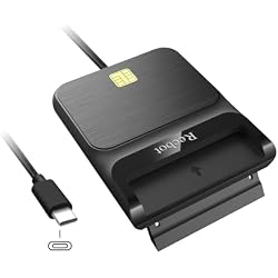 Recbot CAC Reader USB C, Smart Card Reader for DOD Military, Windows/Mac | Type C Interface, Compatible Windows 10/11, Mac OS, Linux, for PIV/CAC, Not compatible iPhone/iPad, Black, Plug and Play