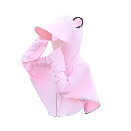 Generisch Bambini vestiti da sole seta di ghiaccio sottile e ragazza traspirante cappuccio abbigliamento solare per bambini romanzi giovanili 14, Colore: rosa., 9-11 anni