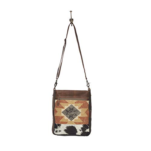 womens ENCHANTING SHOULDER BAG - AZTEC PRINT CANVAS and FUR-ON HIDE4